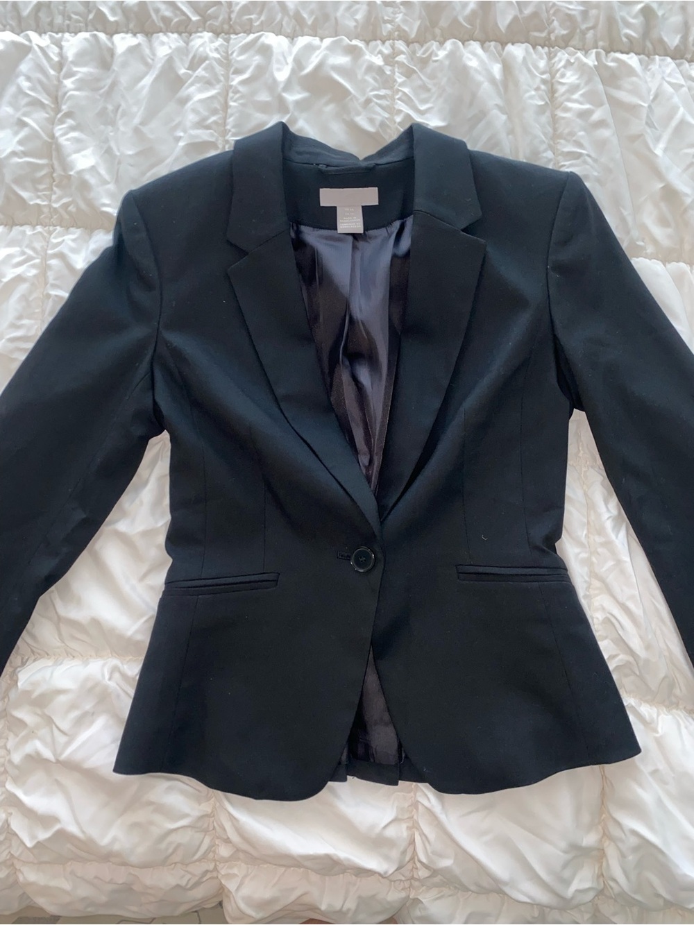 H&M Black Single-Button Tailored Blazer